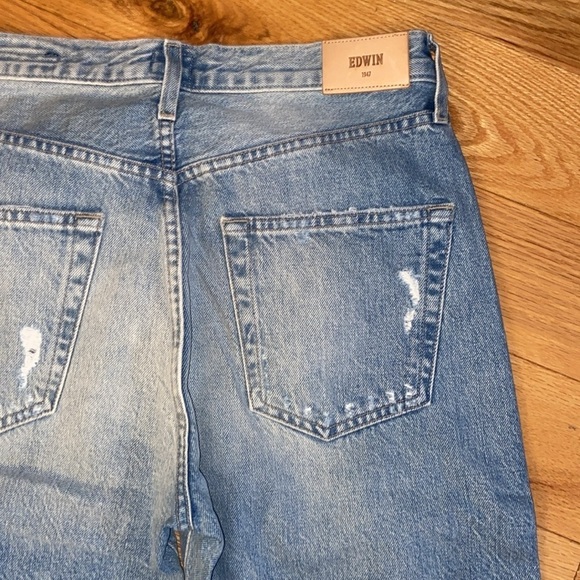 NWT EDWIN Cai Long Shorts 15”, size 28, color is slayer, sold at Free People - Picture 7 of 9